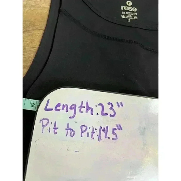 Rese Women's S Workout Tank Top Black Yoga Tennis Made In USA Stretch NWT - Picture 7 of 7